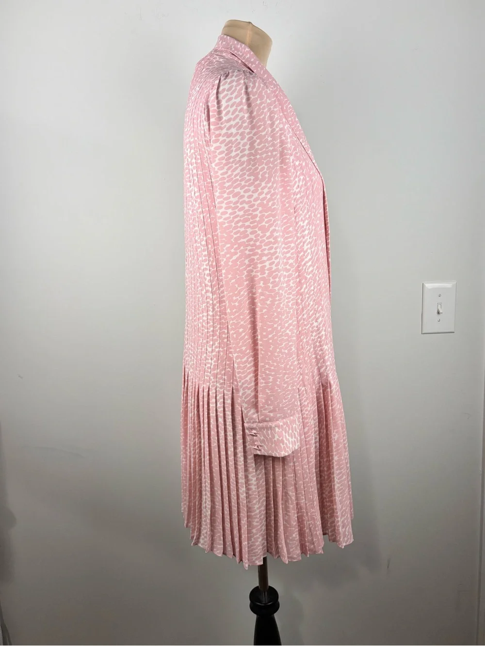 Kate Spade New York Womens Size 6 Pink Pleated Georgette Dress Tie Neck Coquette
