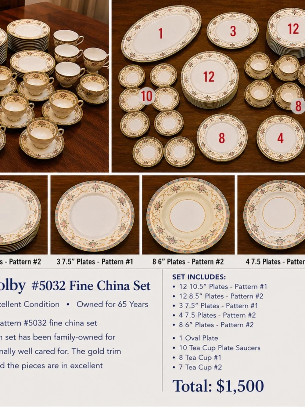 RARE FINE CHINA SET – Vintage Noritake Colby – Made in Japan – Excellent