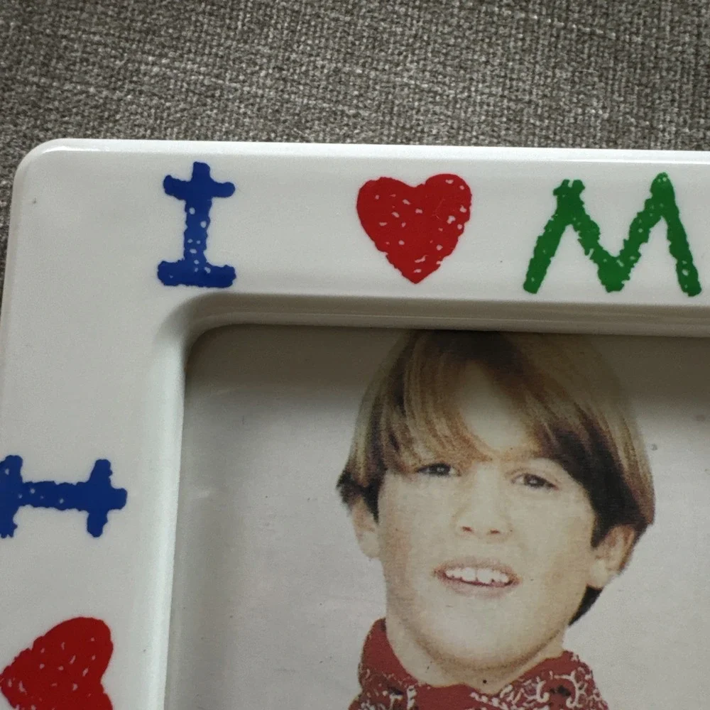 Vintage I Love My Mommy Plastic Picture Crayon Style Photo‎ 3.5 x 5.25