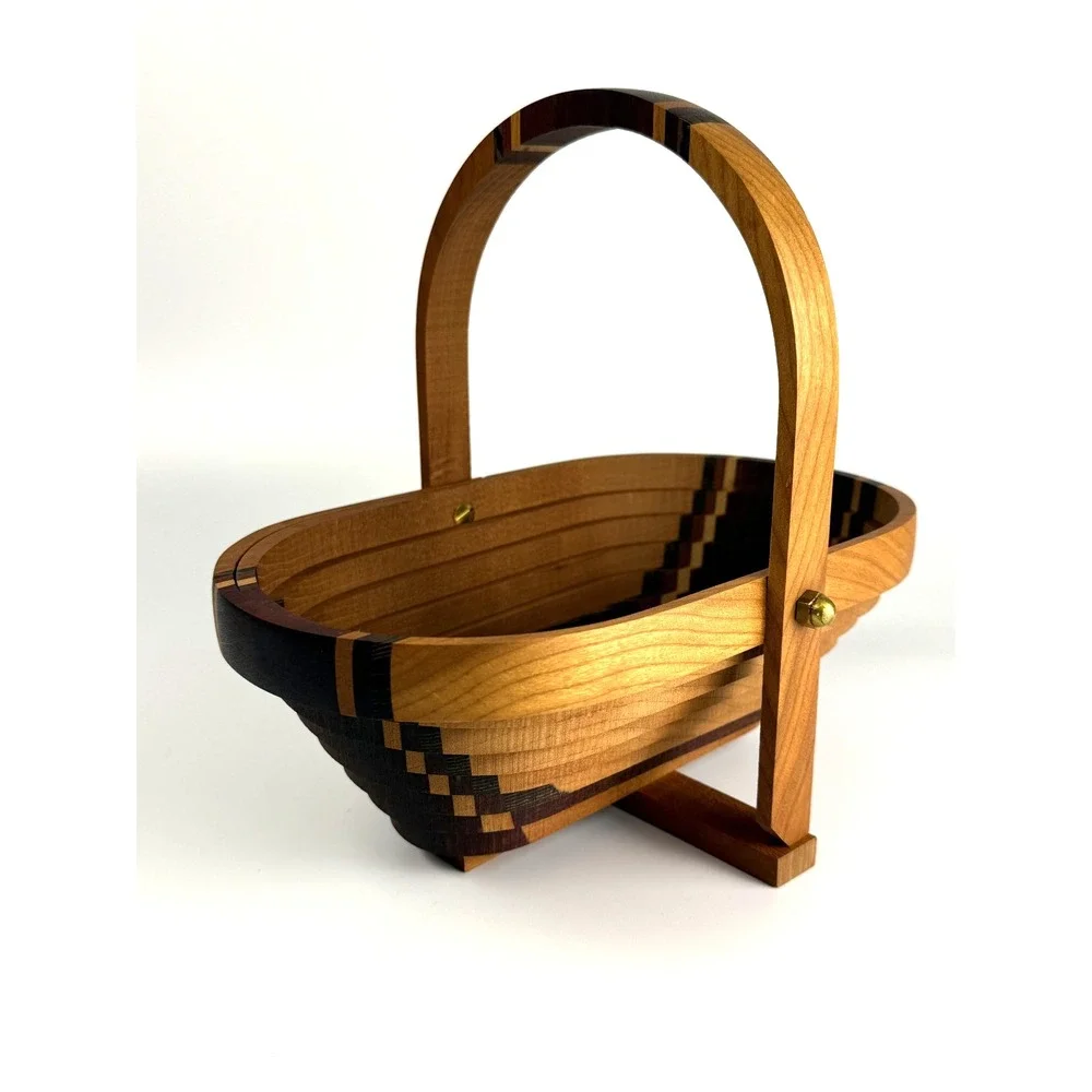 Vintage Signed Deep Spring Collapsible Basket 10