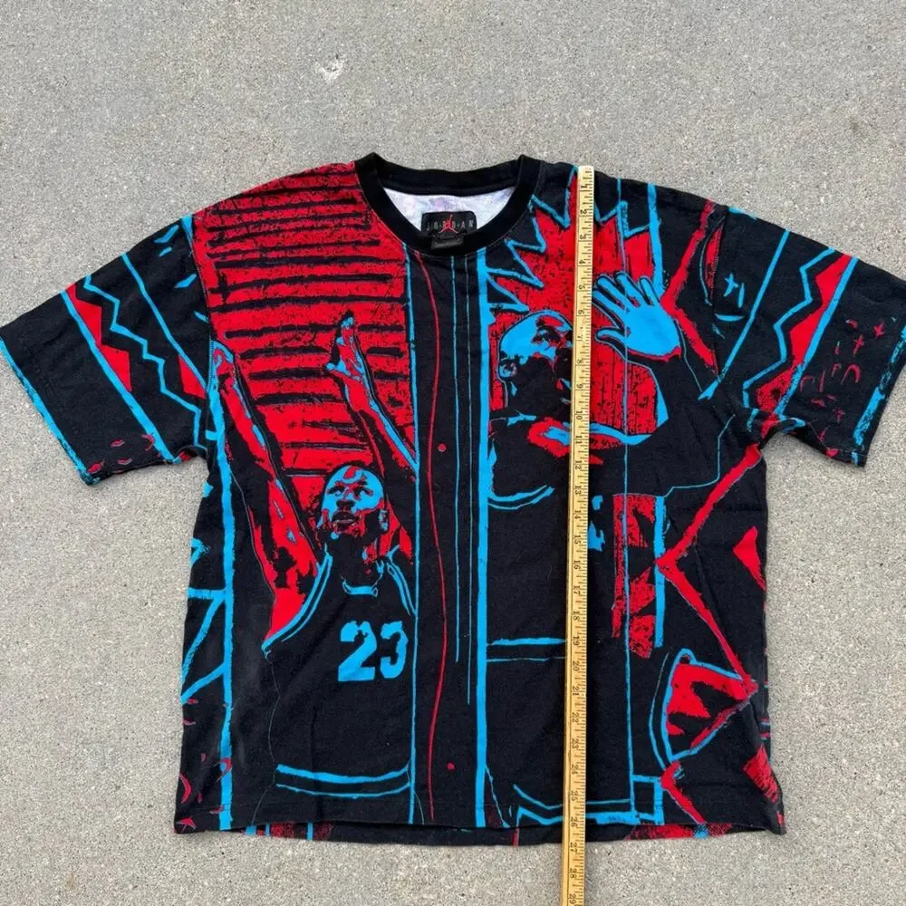 Nike Air Jordan DNA T-Shirt AOP Michael Jordan Blue Red Black CJ6093-657 LARGE
