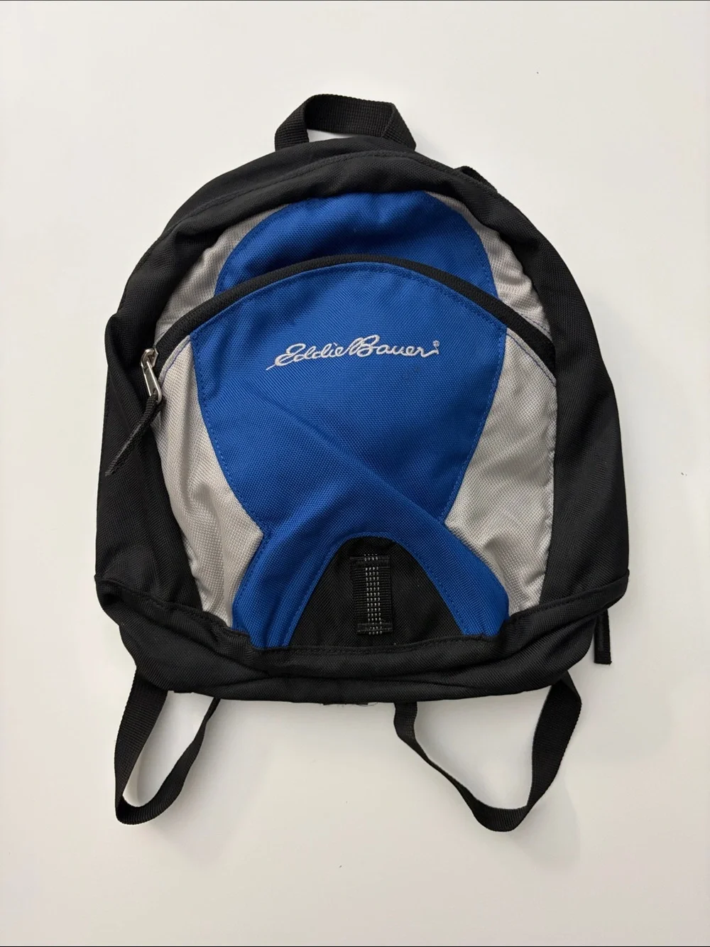 Eddie Bauer Black & Blue Nylon Mini Small Backpack | Hiking, Travel Bag