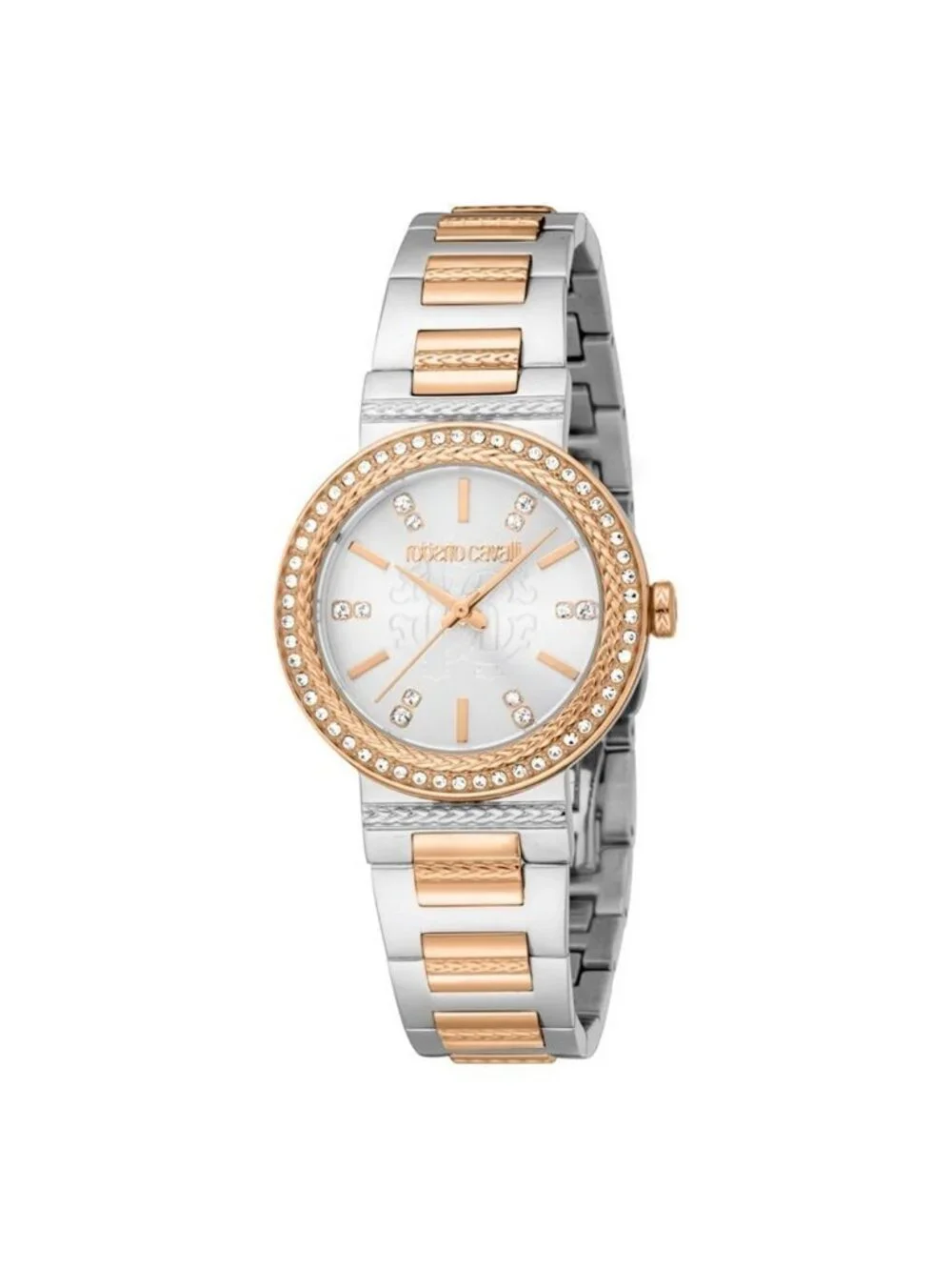 NWT Roberto Cavalli Glam Silver-tone Dial Ladies Watch