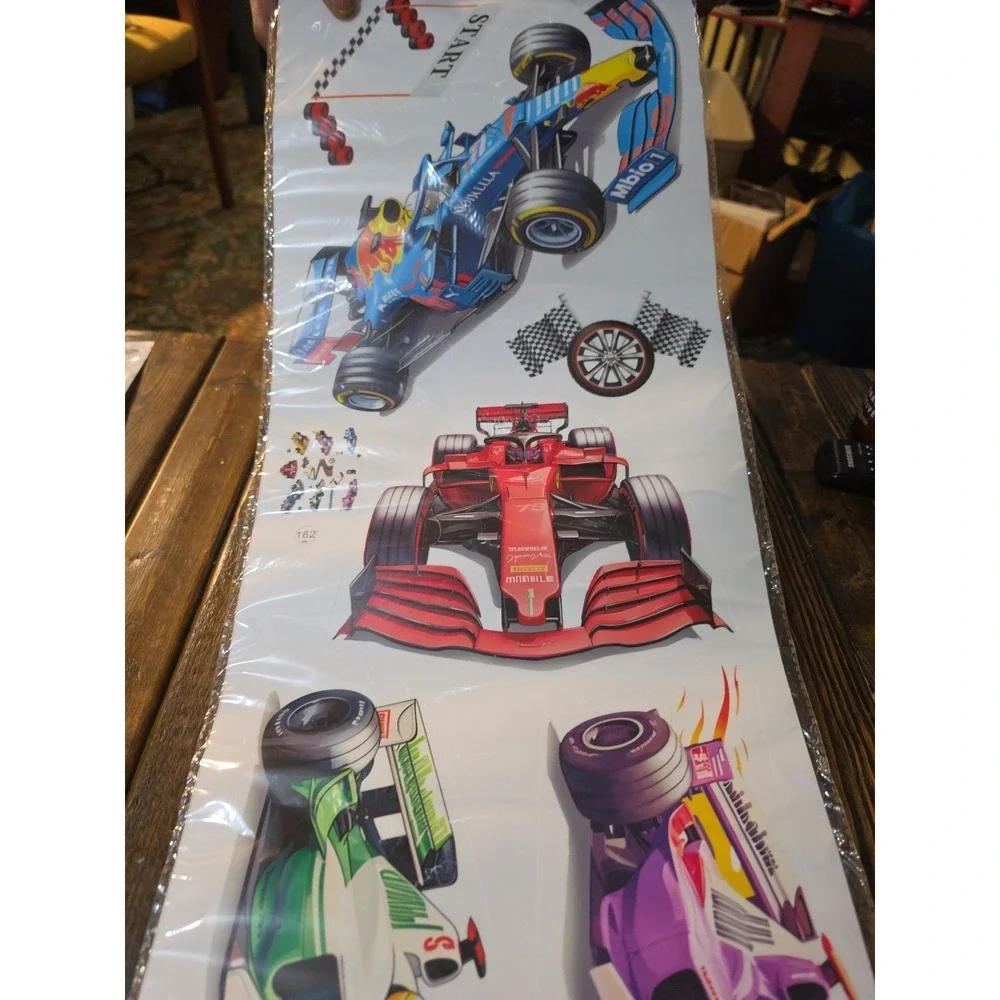 Race‎ Cars  Wall Sticker Sheet Self Adhesive PVC Wall Decor