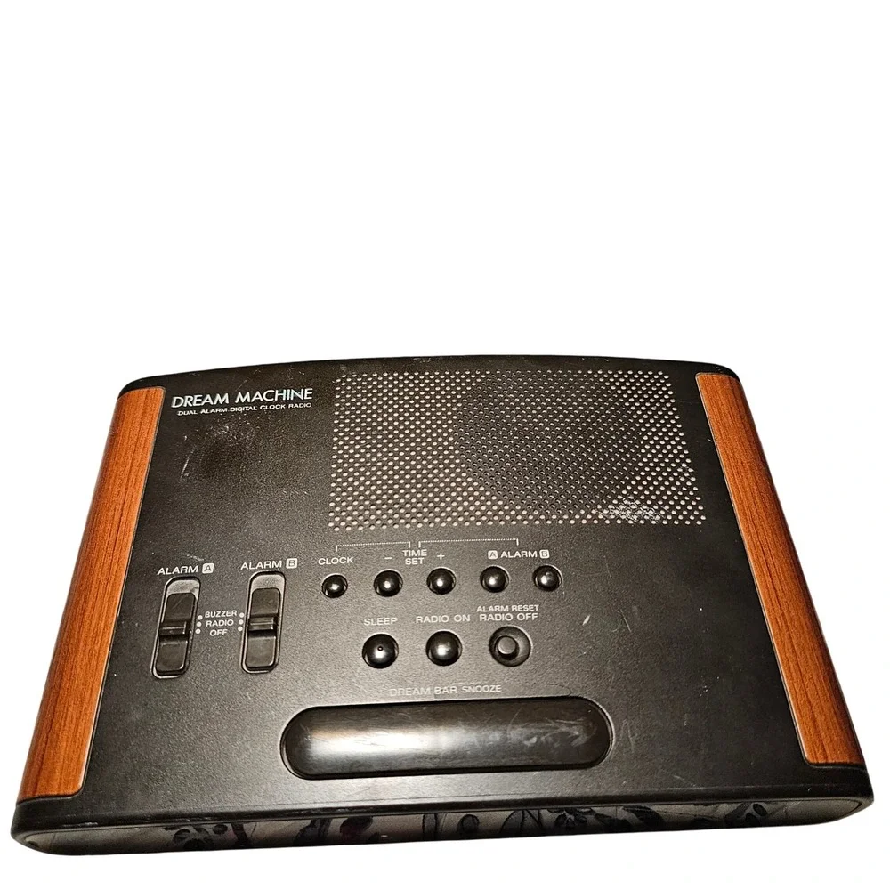 MCM Sony Dream Machine ICF-C420 Dual Alarm Clock Radio FM AM Wood Grain Vintage