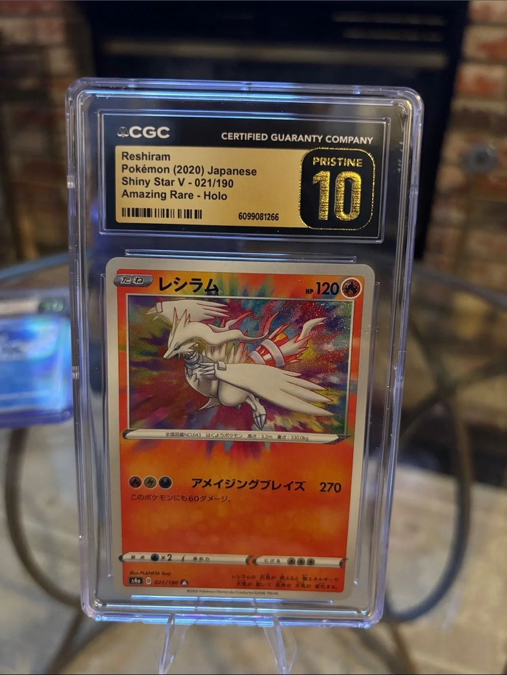 CGC Pristine 10 Reshiram Amazing Rare Holo Pokemon Japanese Shiny Star V 021/190