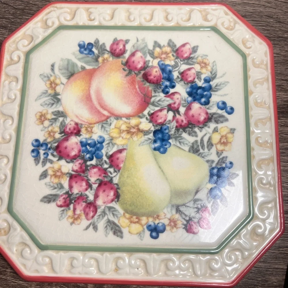 Vintage Rustic Country Decor Avon Country Harvest Hot Plate Collection from 2003