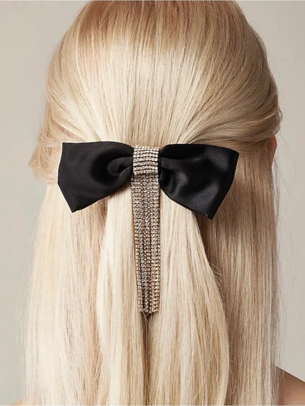 NWT J.Crew satin and rhinestone hair bow (Item CE505)