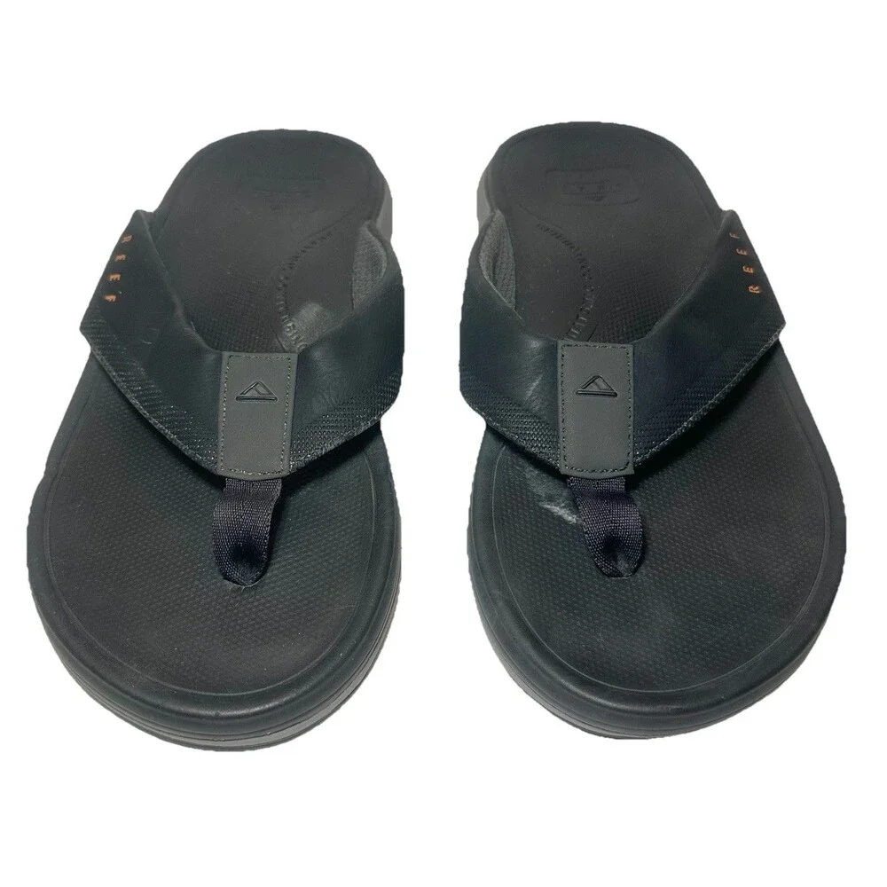 Reef Cushion Norte Sandals Men 8 Black Gray Orthopedic Flip Flops