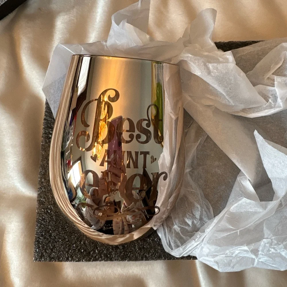 ROSE Gold Best Aunt Ever Engraved Tumbler