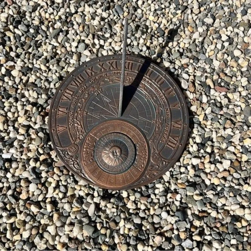 NauticalMart Perpetual Calendar Sundial, Copper Verdi. Sun Clock Outdoor