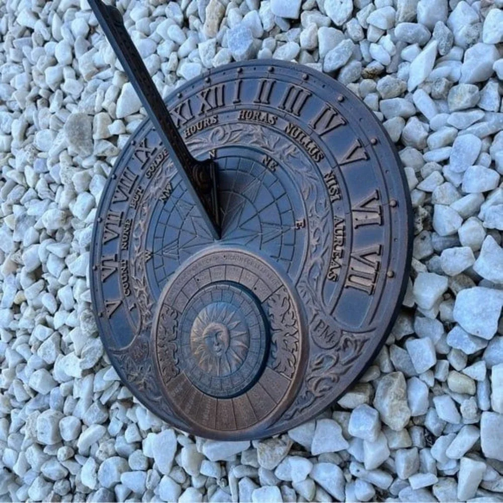 NauticalMart Perpetual Calendar Sundial, Copper Verdi. Sun Clock Outdoor