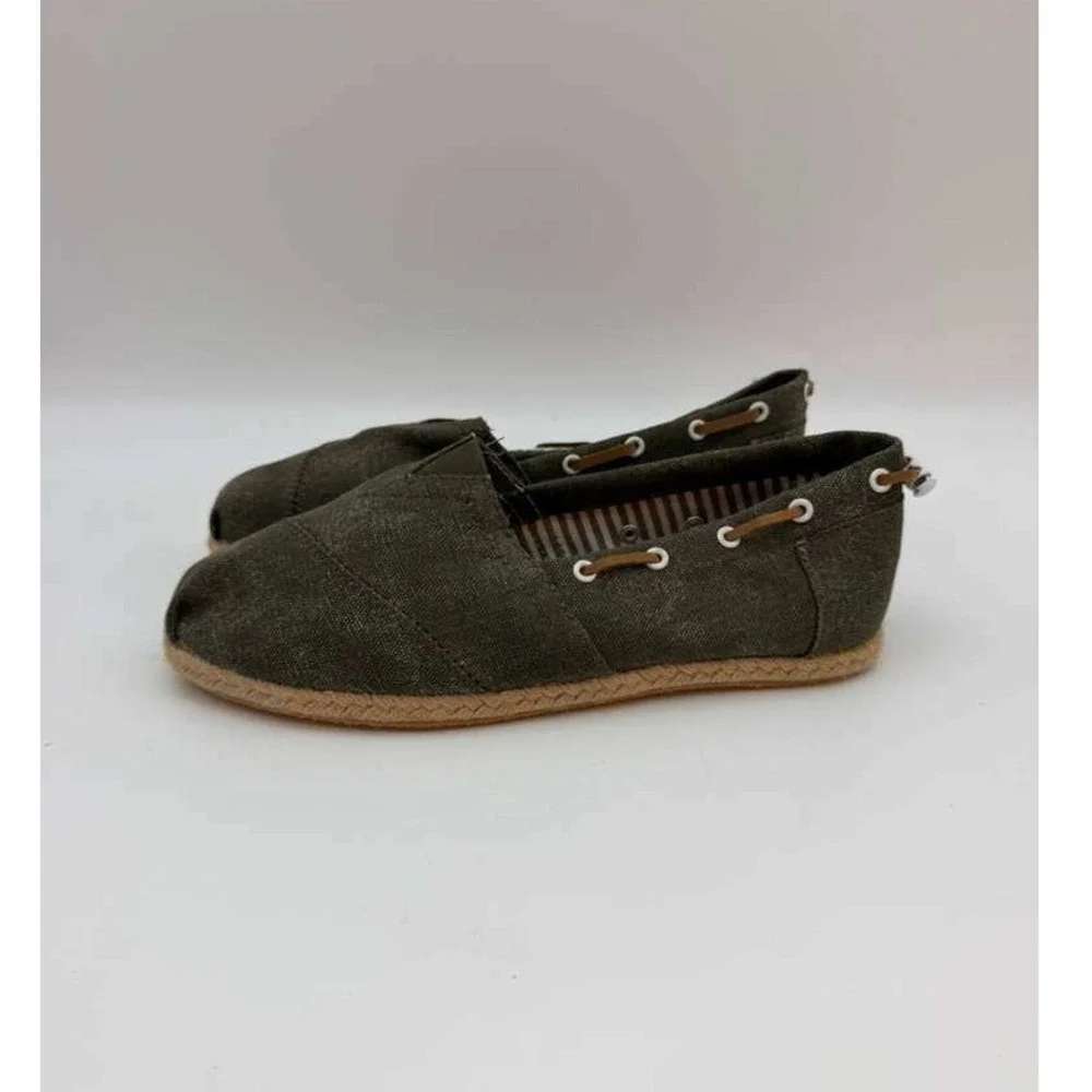 Slip-On Canvas Espadrille Shoes Lightweight Flat Women -‎ Khaki - Size 39 US 8.5