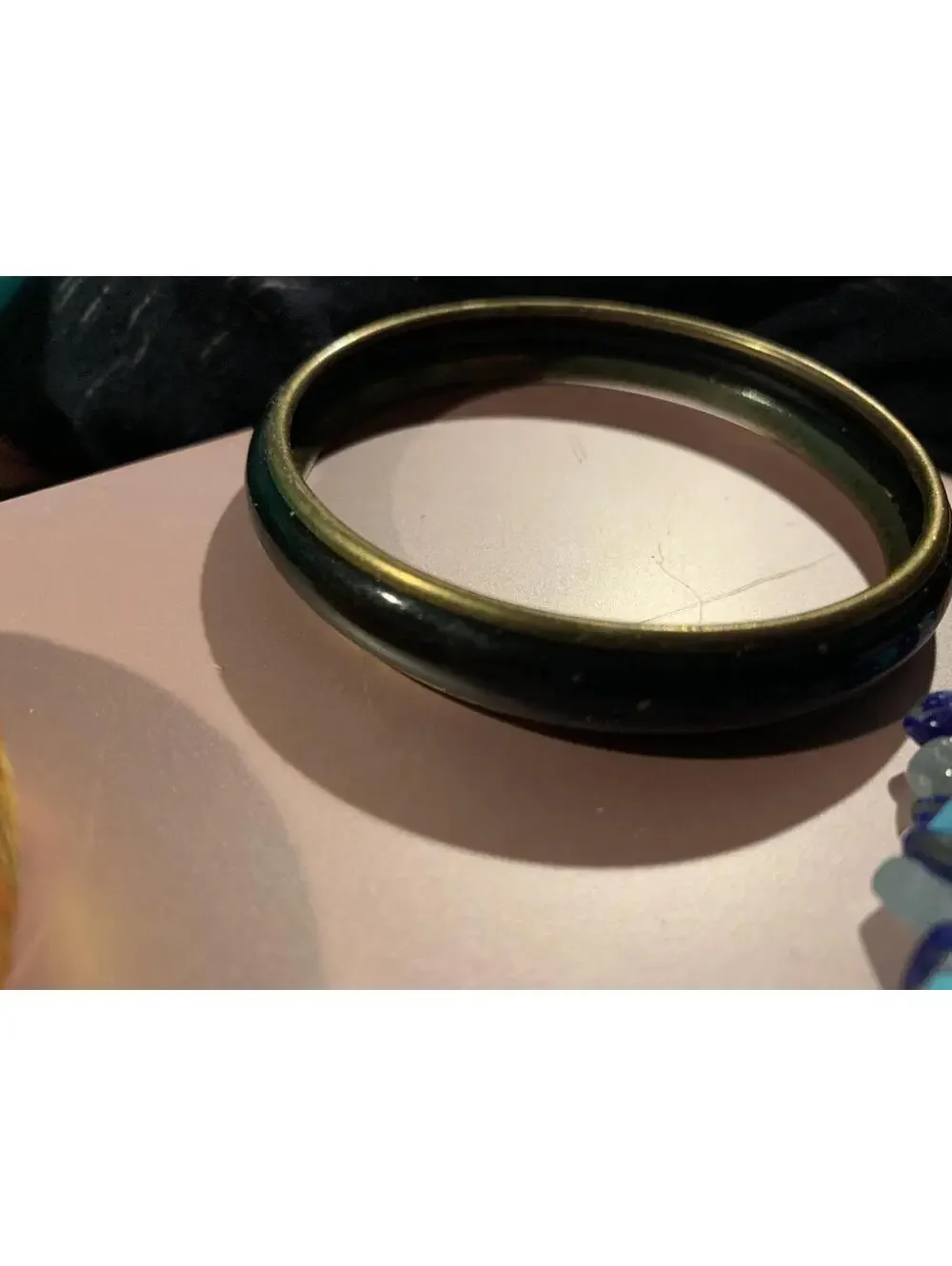 Vintage Black and Gold Bangle Bracelet