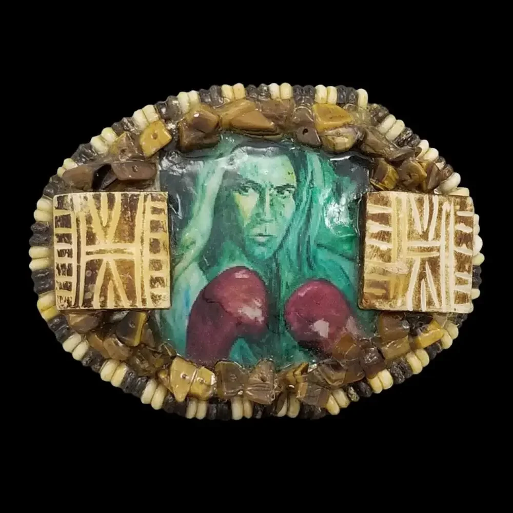 Belt Buckle Abstract Painted Boxer Warrior Spirit Giclee Print By CMAC Creations