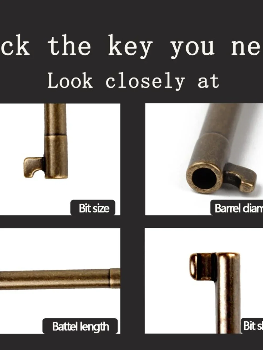 KY-2AB and KY-3AB Skeleton Key, Hollow Barrel Skeleton Keys, Antique Brass Keys,