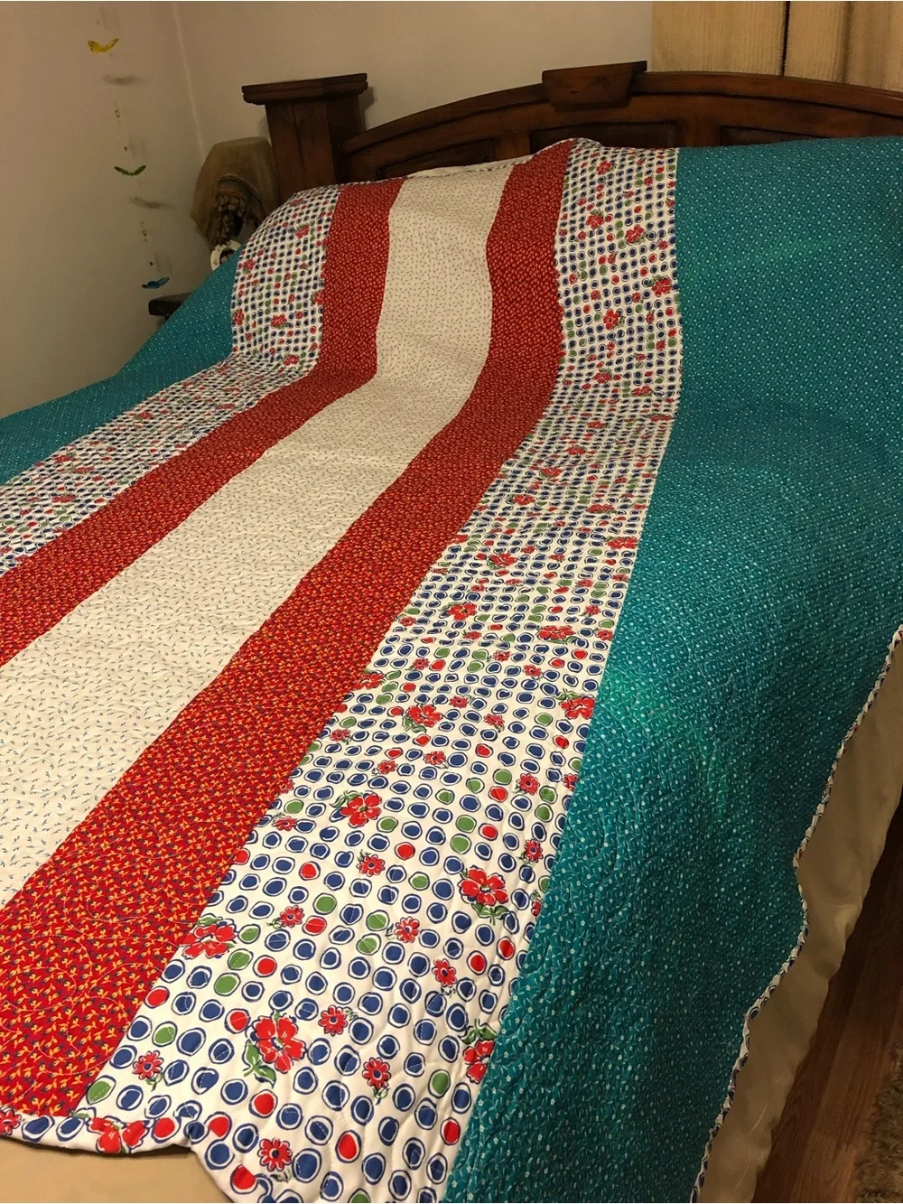HAND PIECED  - ONE OF A KIND  Multicolor Patchwork Quilt