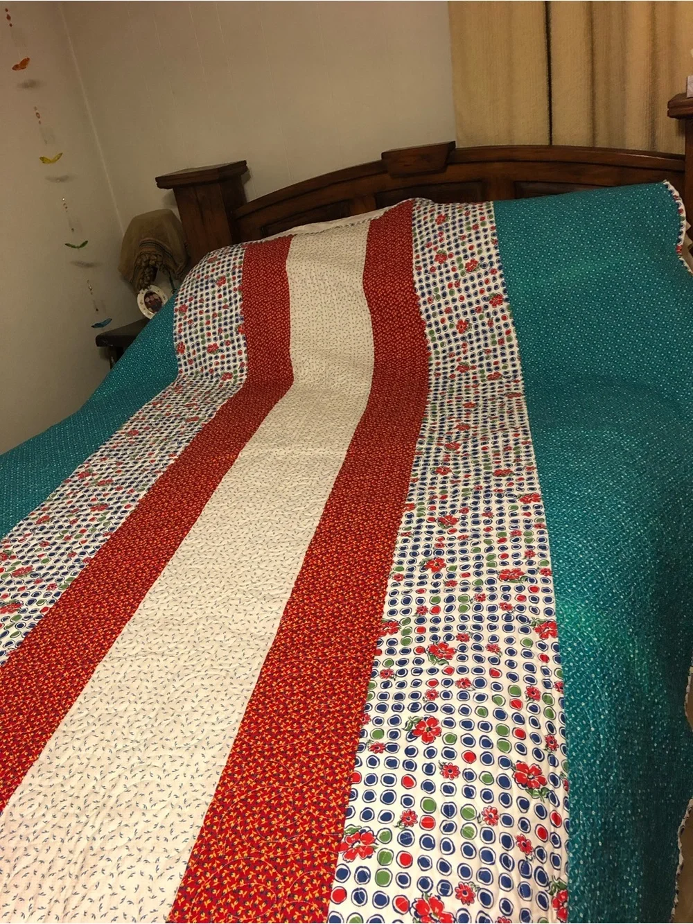 HAND PIECED  - ONE OF A KIND  Multicolor Patchwork Quilt