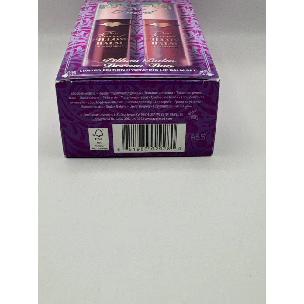 Too Faced Pillow Balm Dream Duo Limited Edition Lip Balm Fairy Berry Jam‎ Kiss