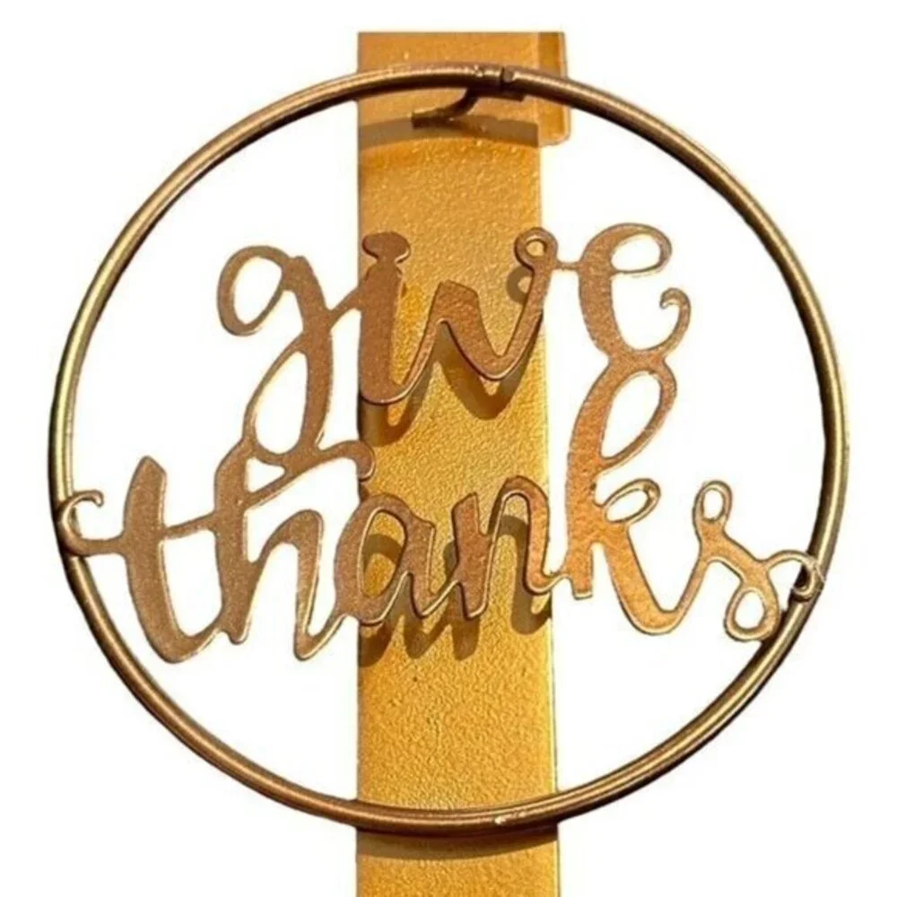 Give Thanks‎ Wreath Hanger Over Door Holder Autumn Fall Thanksgiving Decor NWT