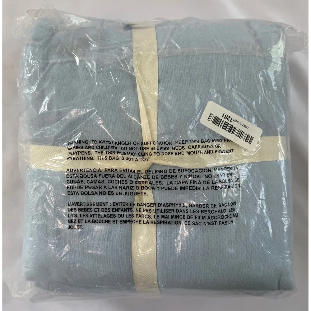 Laura Ashley King Flannel Sheet Set Light‎ Blue Solid Soft Warm Winter Bedding