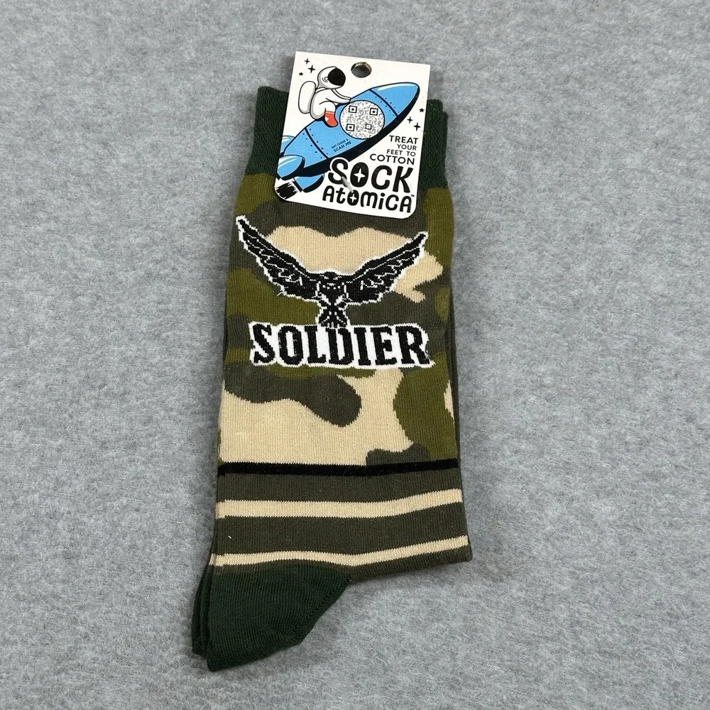Socks Atomica Socks Adult Soldier Camouflage‎ Green One Size Fits Most