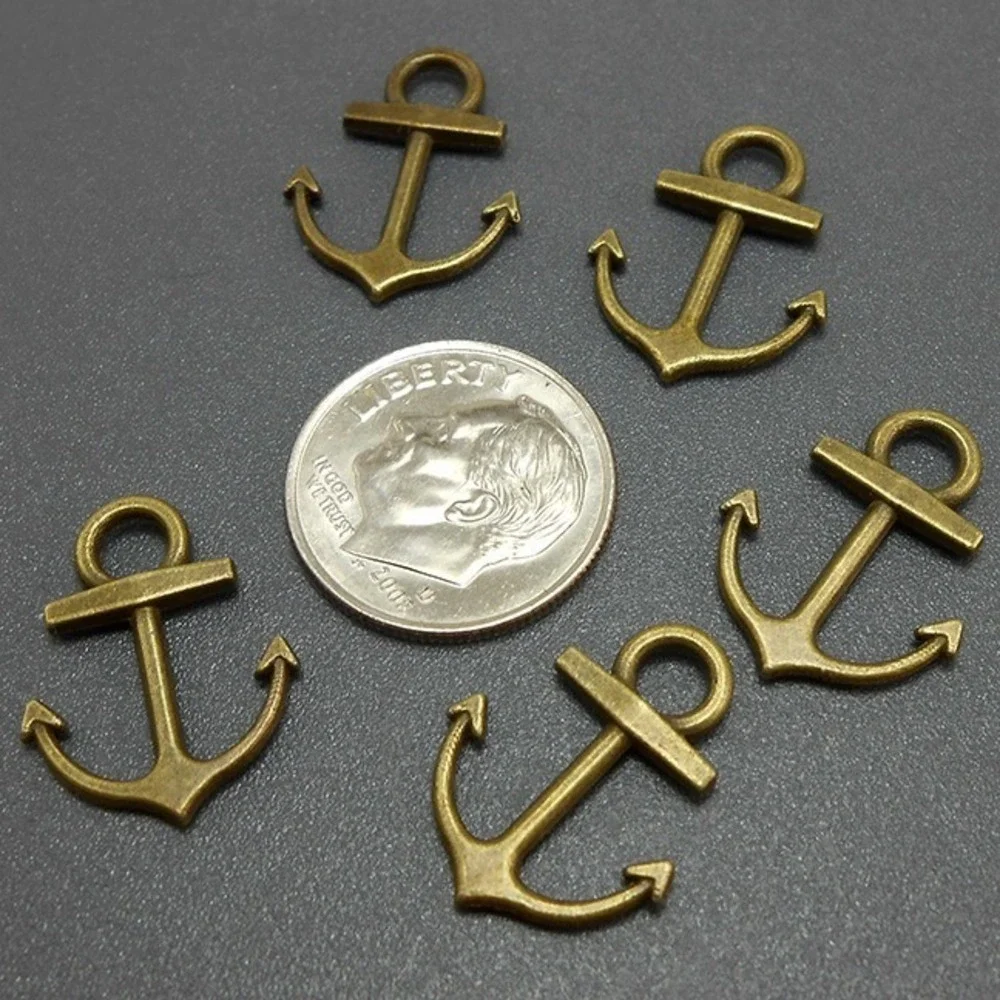 10pcs Anchor Charms Bronze Tone‎ Metal for jewelry making