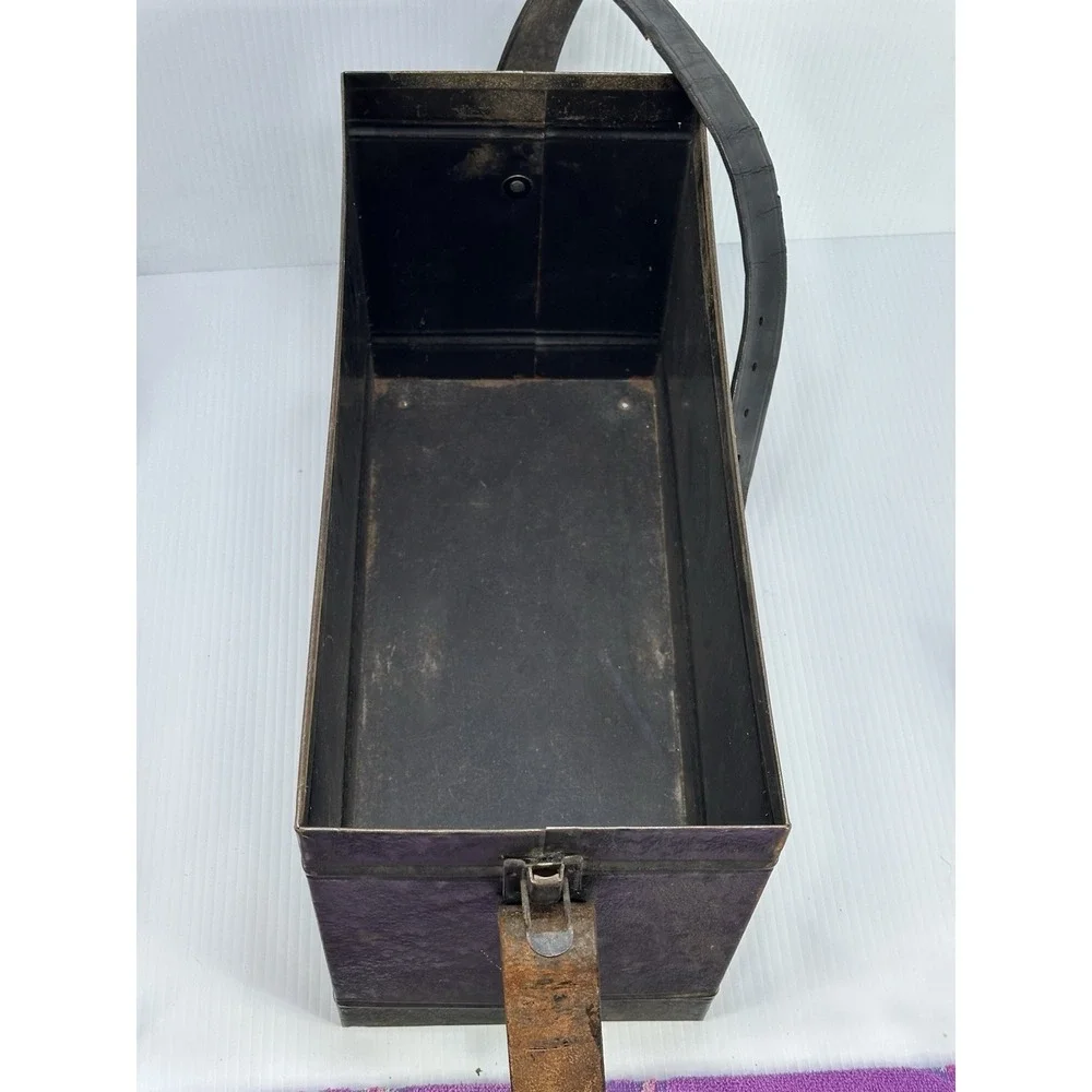 Antique Keystone View Co. Metal Projector Box Only Leather Strap