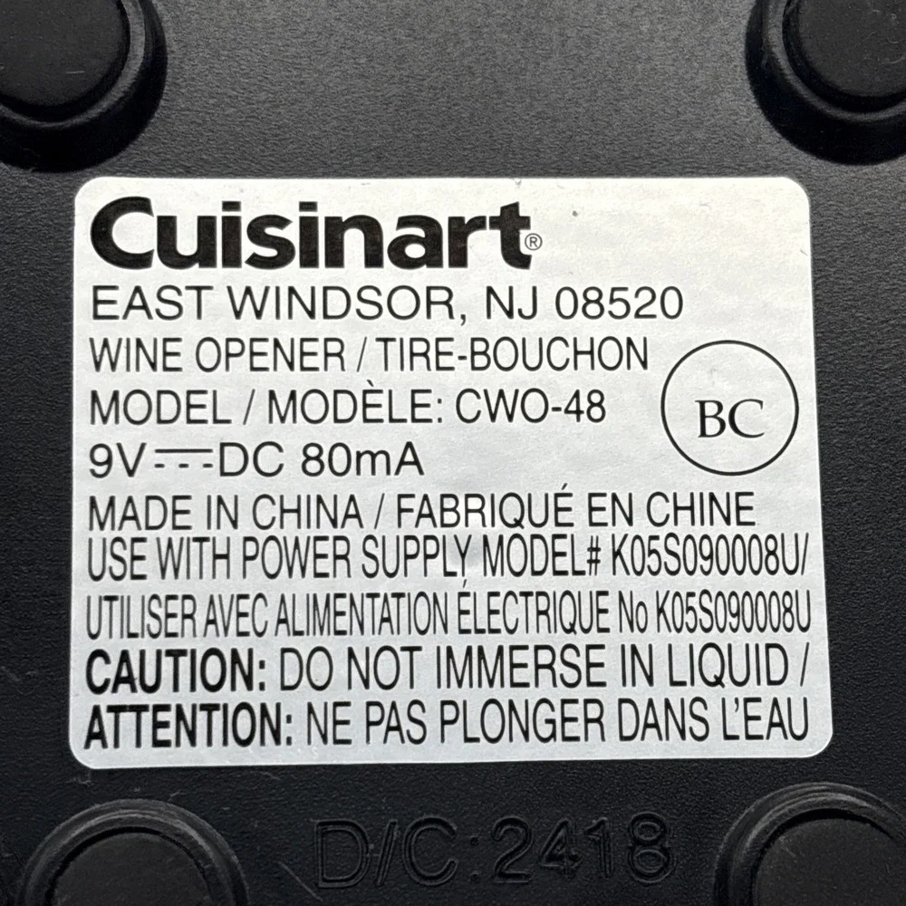 Cuisinart cordless wine