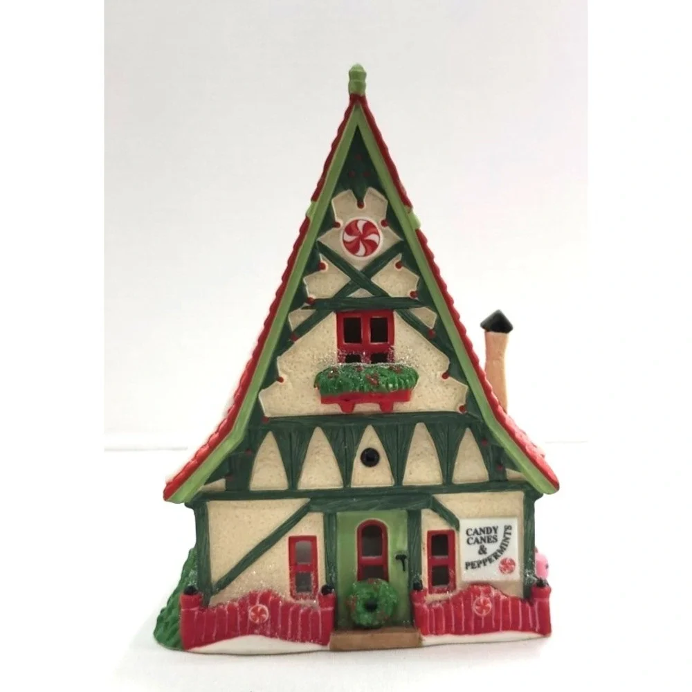 Vtg Dept 56 North Pole Series Candy Cane And Peppermints‎ Shop 1996 REPAIRED