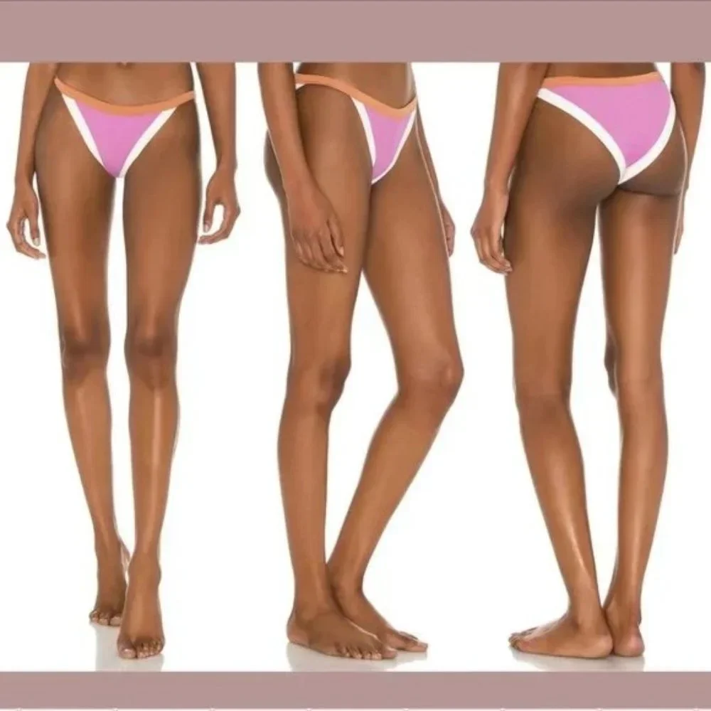 l*space Classic Swim Bottom Rosebud‎ Cream Putty XL Ribbed Vacay NWT $79