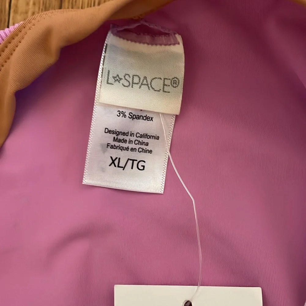 l*space Classic Swim Bottom Rosebud‎ Cream Putty XL Ribbed Vacay NWT $79