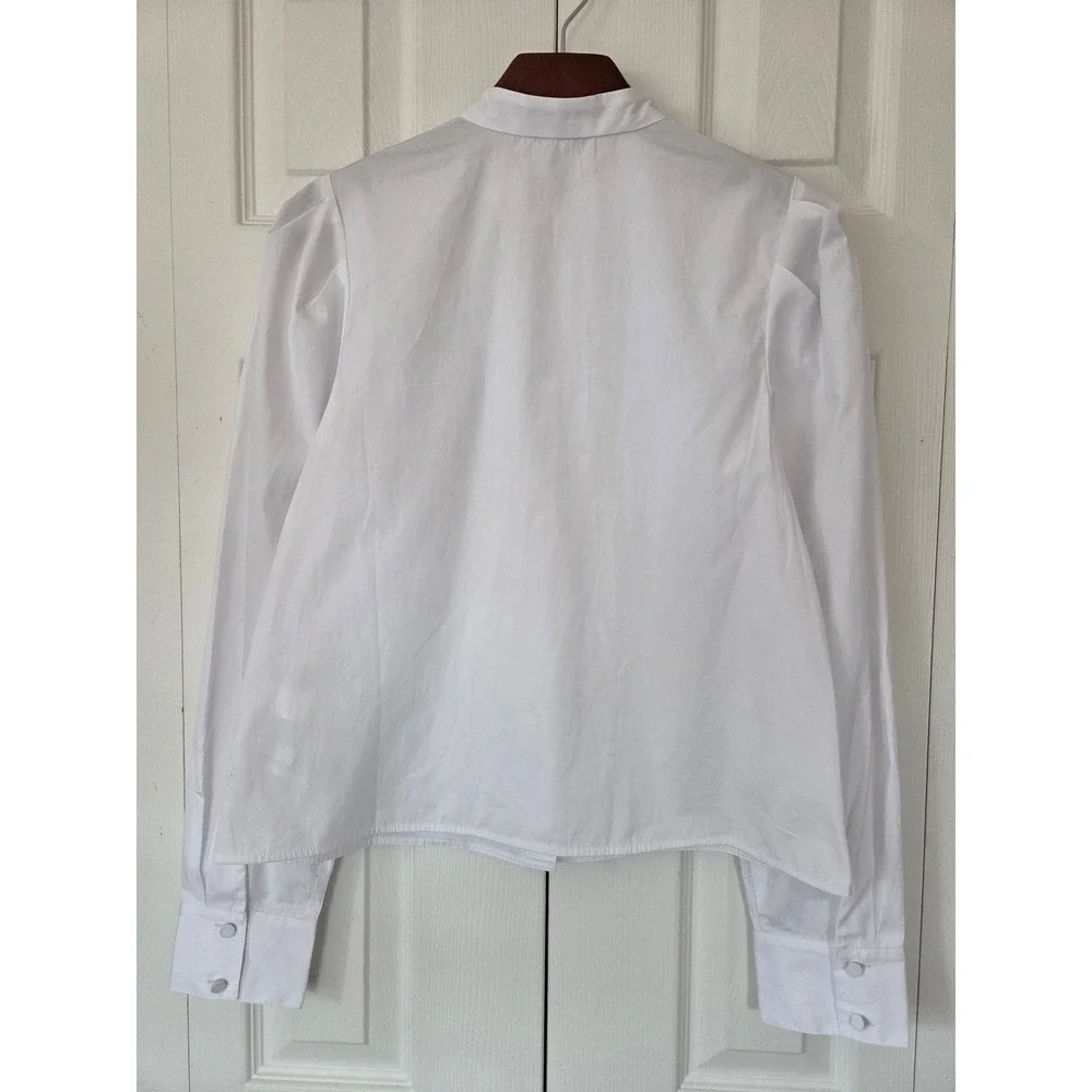 Madewell Puff‎ Sleeve Button Up Shirt Women M White NWOT $88 NW627