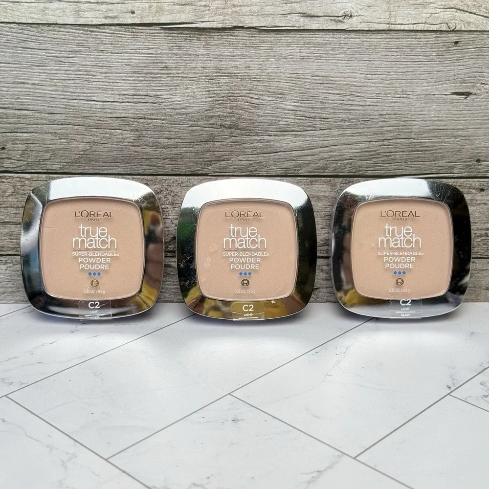 L'oreal True Match Super Blendable Powder Foundation - C2 Light - .33 Oz - 3 PK