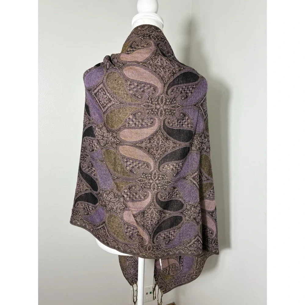 pashmina scarf wrap shawl 70% Pashmina 30% Silk Purple Quite Luxury