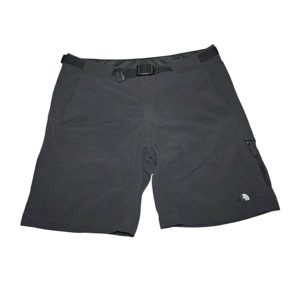 The North Face Mens 38 Black Hiking Shorts Belted Zip Pocket‎ Outdoor Trail A11