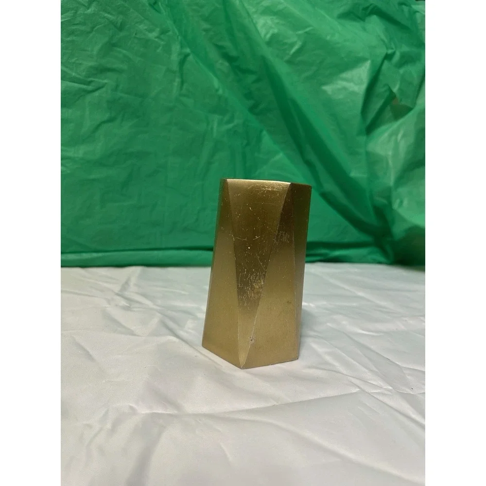 West Elm Modern Brass Jewelry Vase Geometric Metal Decor‎ Made in India