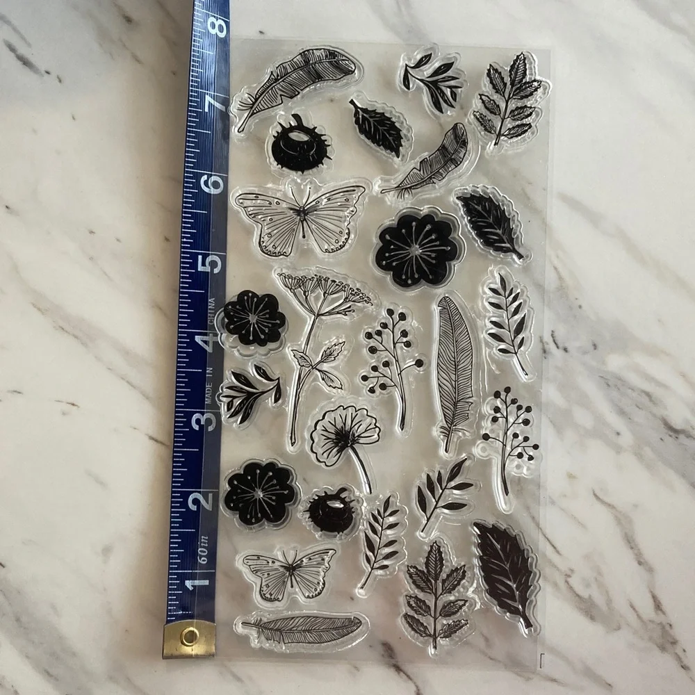 Feather Flower Branch Stamp Set