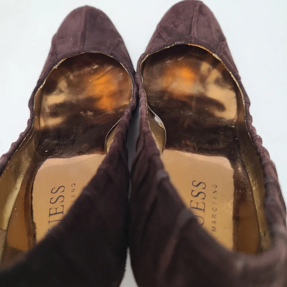 Guess by Marciano Women's Vintage Brown Suede Wedge Pump‎ Size 7