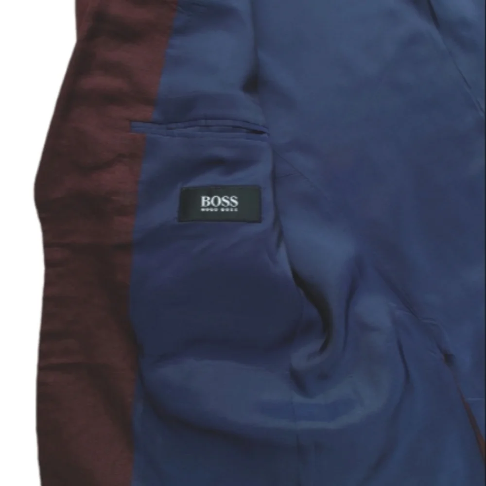 BOSS HUGO BOSS Linen Jacket Blazer Burgundy Wine size IT 48