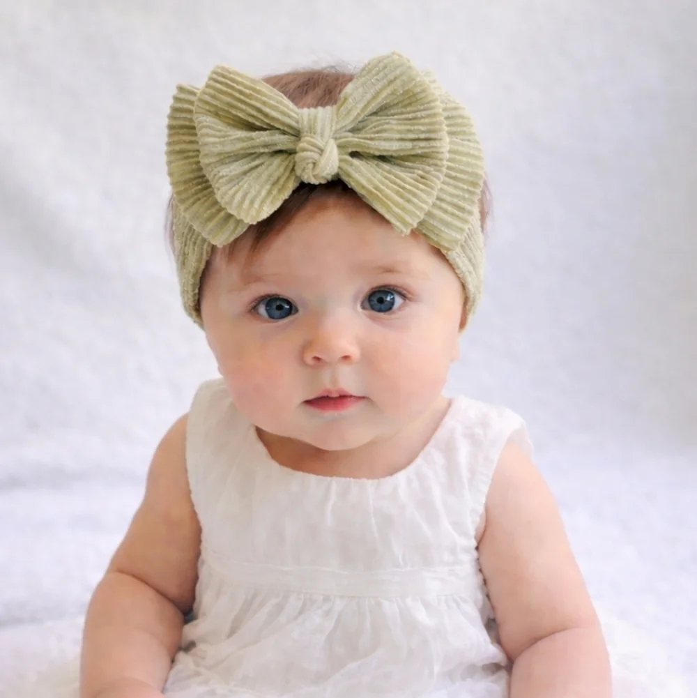 Baby Essentials fancy gold Bow Headband and Sock Set