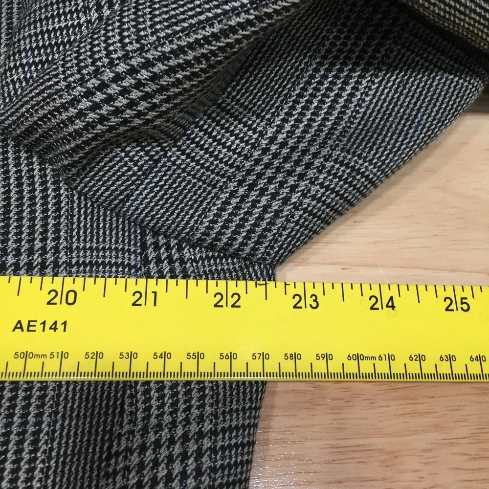 Jeffrey Banks Mens Blazer Glen Plaid Wool Blend Brown Gray 45R