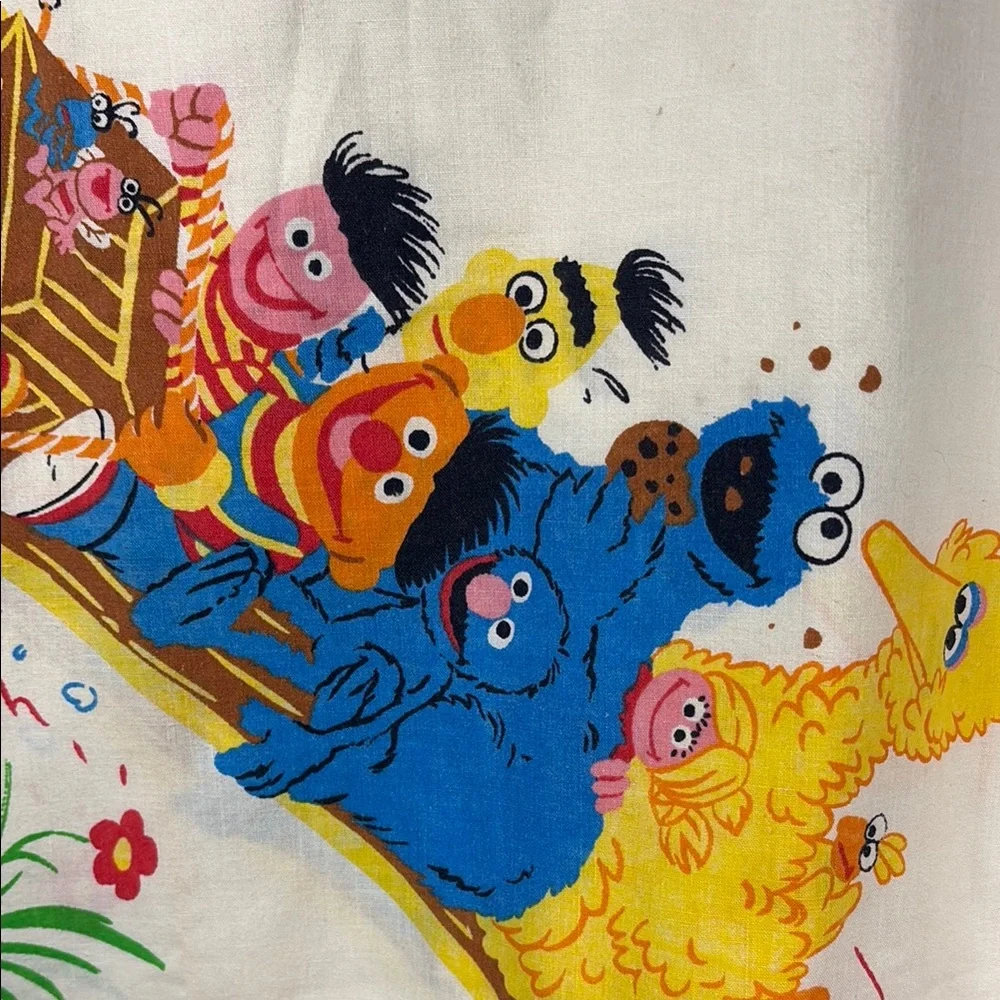 2 vintage J.C. Penney Sesame Street Character‎ Print White pillowcases d1