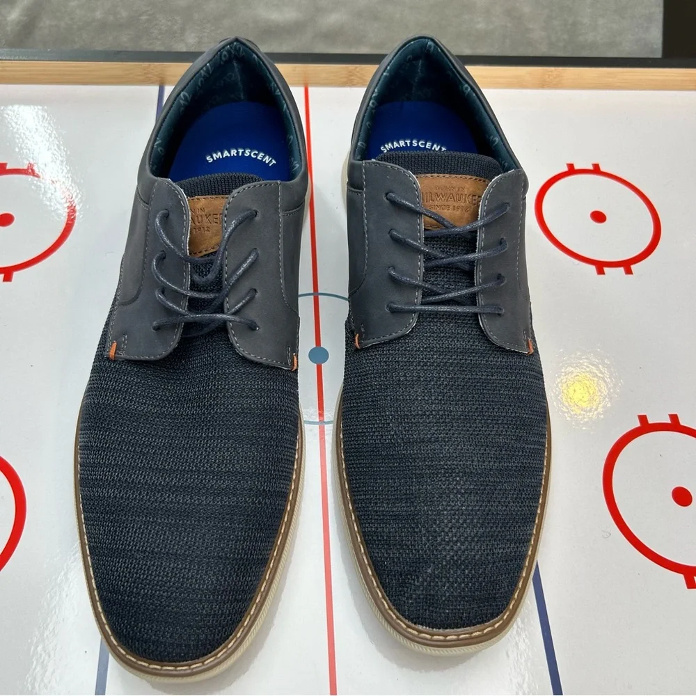 Nunn‎ Bush Chase Knit Plain Toe Oxford Mens Size 13 Dress Shoes Navy 85073-492