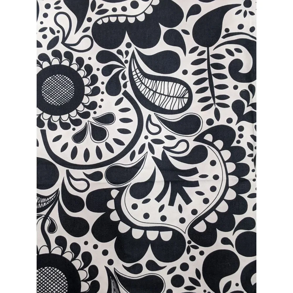 IKEA Akerkulla Fabric Eva Lundgren Black White Scandinavian Folk Design 1.3 Yds
