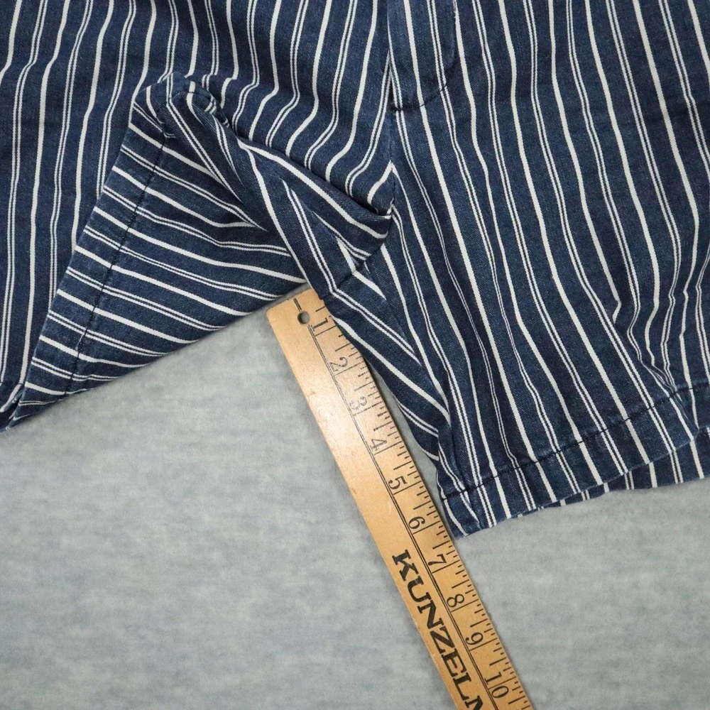 Banana Republic Lived In Chino Shorts Mens 36 Navy White Stripe 7 Inch Cotton‎