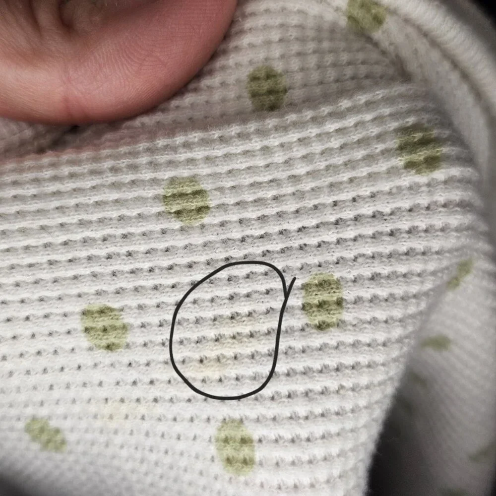 Parent's Choice‎ White Green Polka Dot Baby Blanket Thermal Waffle Weave 26x28