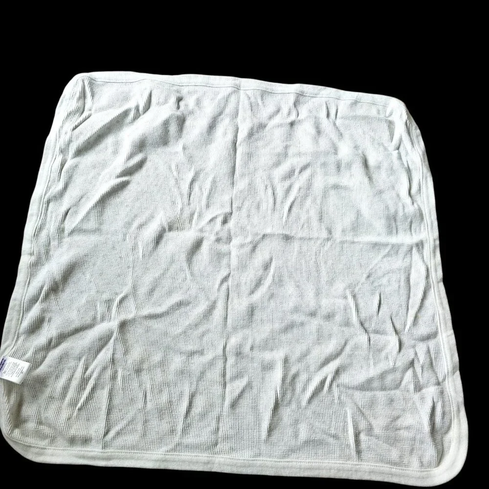 Parent's Choice‎ White Green Polka Dot Baby Blanket Thermal Waffle Weave 26x28