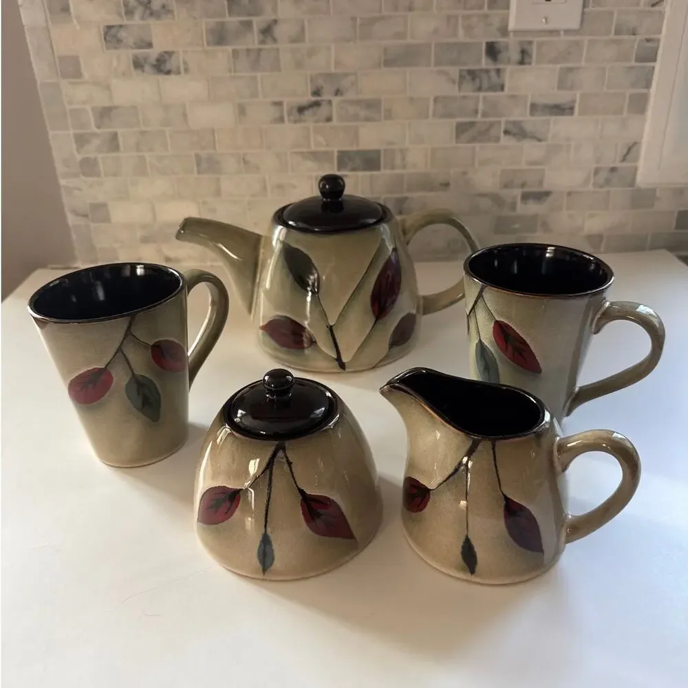 Ireland's Irish Tara pottery Tea Set- tea pot, jug, sugar bowl and two cups