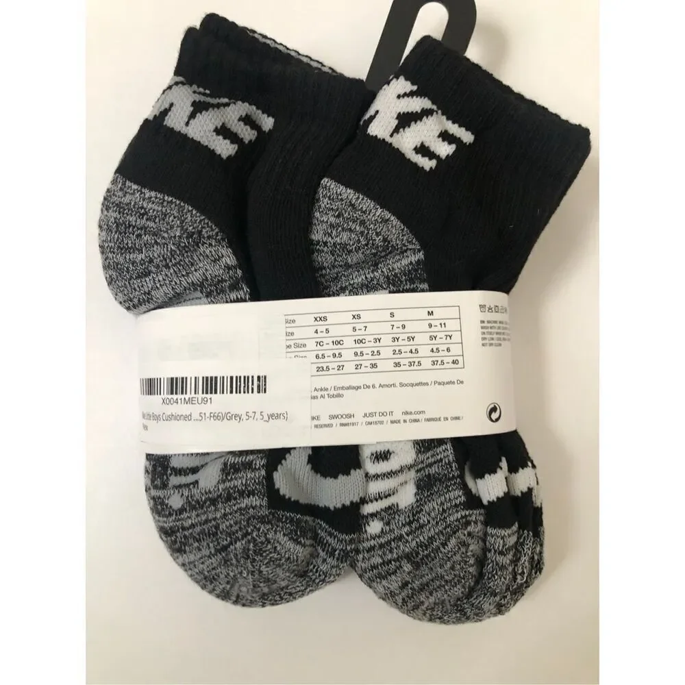 Nike Boys Cushioned Ankle 6-pack Socks size 10C-3Y